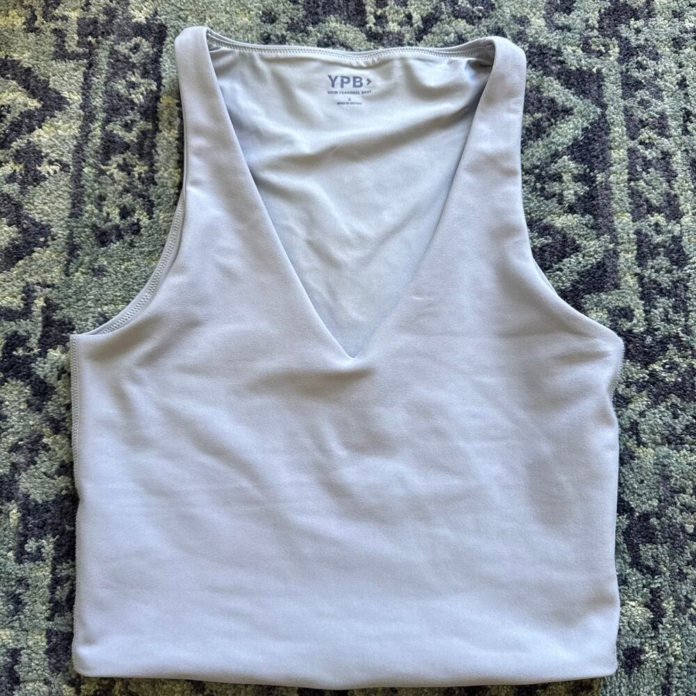 YPB by Abercrombie | Sculpt Lux V-Neck Activewear Workout Tank Top Sz Small - Picture 3 of 7